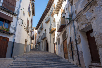 Stairs through the streets of Morella in Castellon