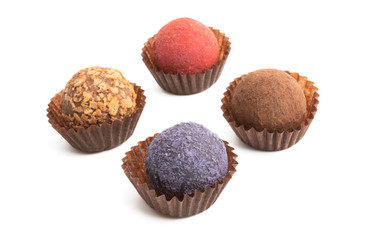 chocolate truffles isolated