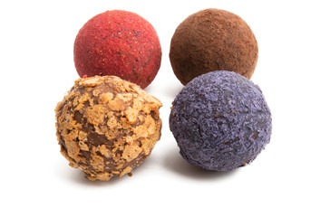 chocolate truffles isolated