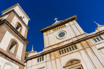 Fototapeta na wymiar Santa Maria Assunta Church and Bell Tower in Positano Italy.