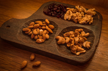 chopped with almonds, nuts and chestnuts