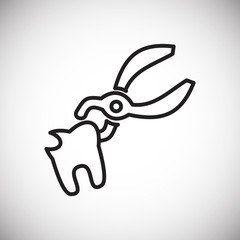 Dental care line icon on background for graphic and web design. Simple vector sign. Internet concept symbol for website button or mobile app.