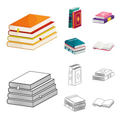 Vector illustration of training and cover icon. Set of training and bookstore  vector icon for stock.