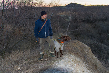 A hunting dog of the deutsch kurzhaar