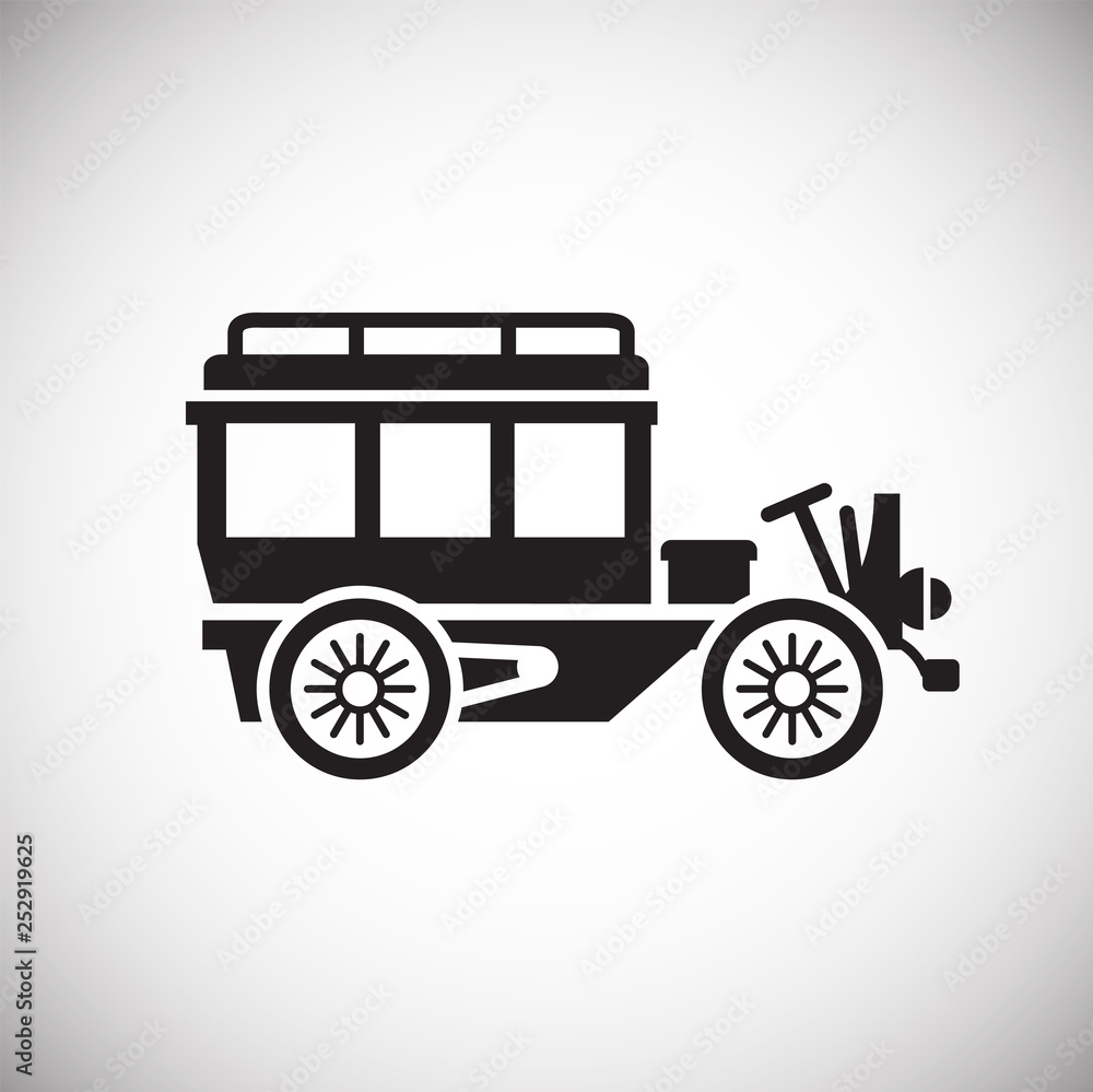 Poster car icon on background for graphic and web design. simple vector sign. internet concept symbol for w