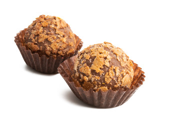 chocolate truffles isolated