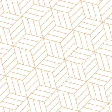 Vector 3d Gold Geometric Square Black Background Seamless Pattern