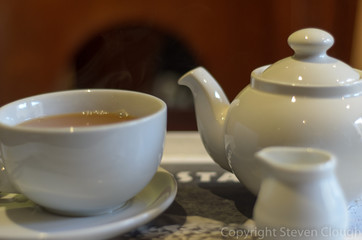 teapot and cup of tea