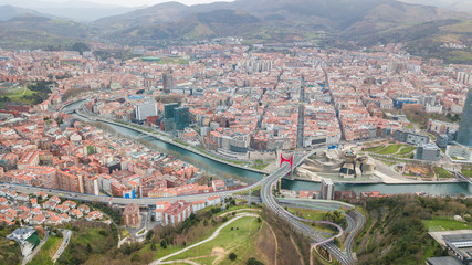 aerial view of bilbao city, Spain