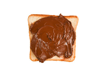 Сhocolate paste sandwich isolated on white background.