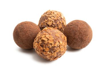 chocolate truffles isolated
