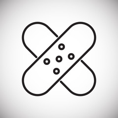 Aid tape line icon on background for graphic and web design. Simple vector sign. Internet concept symbol for website button or mobile app.