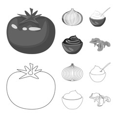 Vector design of taste and product icon. Set of taste and cooking vector icon for stock.