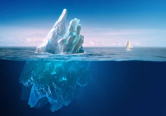 Fotobehang Ice in water, iceberg in blue ocean © willyam
