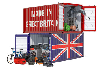 Production and shipping of electronic and appliances from Great Britain, 3D rendering