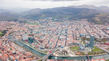 aerial view of bilbao city, Spain