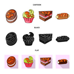 Vector design of confectionery and culinary symbol. Set of confectionery and product vector icon for stock.