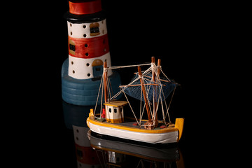Ficherboot mit Leuchtturm, Modellbau