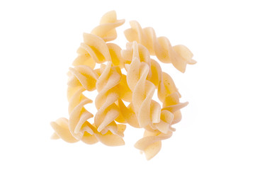 Raw food Italian Macaroni. Pasta isolated on white background.