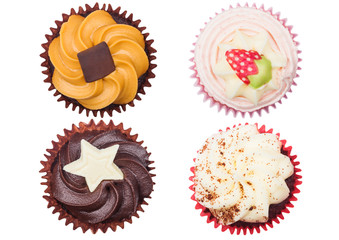 Different taste  cupcakes muffins isolated