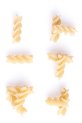 Raw food Italian Macaroni. Pasta isolated on white background.