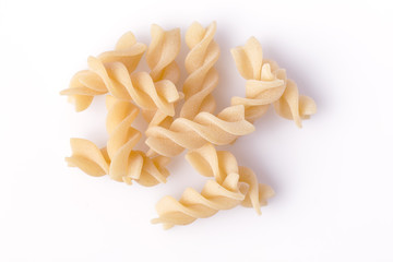 Raw food Italian Macaroni. Pasta isolated on white background.