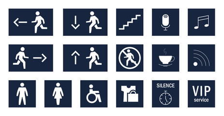 Information signs for a business center