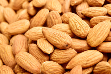 Organic texture of almonds. macro images