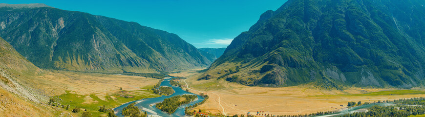 Fototapeta premium Stone Mushrooms rocks in Altai mountains near river Chulyshman. Siberia, Russia