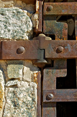 Old Metal Hinge, Yuma Territorial Prison, Yuma, Arizona, 1876 to 1909