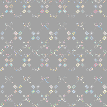 Seamless vector pattern. geometrical background with hand drawn decorative tribal elements. Print with ethnic, folk, traditional motifs. Graphic geometric illustration for wrapping, wallpaper, fabric
