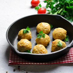 Meatballs on a Skillet, Tasty Homemade Food