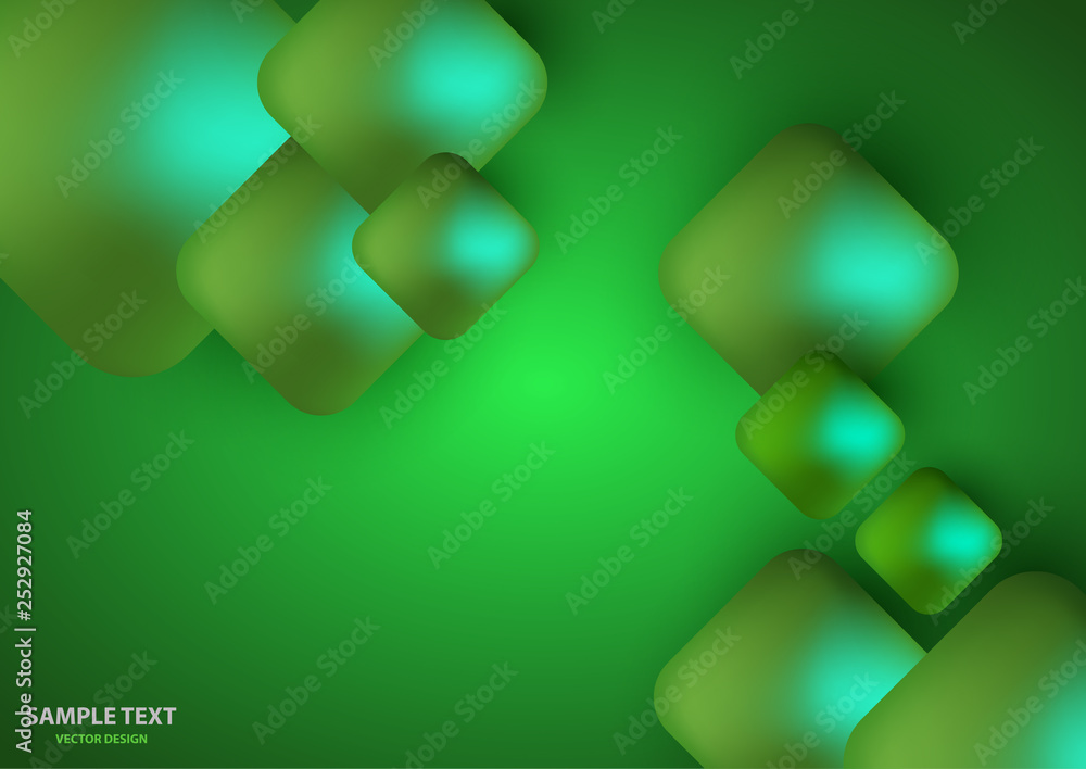 Poster modern trendy background of colored squares in the form of volumetric convex shapes. bright colorful