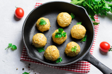 Meatballs on a Skillet, Tasty Homemade Food
