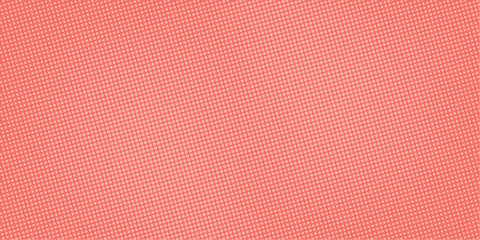 Pop art style banner design, wide screen background in living coral color, halftone dots effect, modern screen print texture, abstract vector background