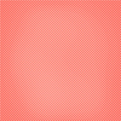 Pop art style banner design, square screen background in living coral color, halftone dots effect, modern screen print texture, abstract vector background