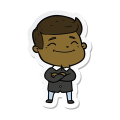 sticker of a happy cartoon man