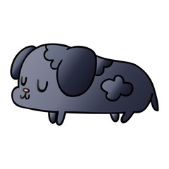 gradient cartoon kawaii of a cute dog