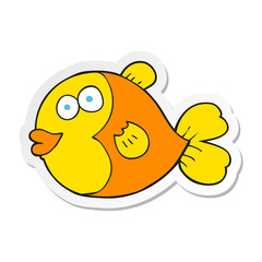 sticker of a cartoon fish