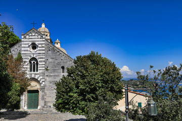 San Lorenzo in Portovenere (Porto Venere) is a landmark church in this  UNESCO World Heritage site.  This is a popular travel destination