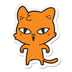sticker of a cartoon cat