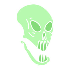 cartoon doodle of a skull head