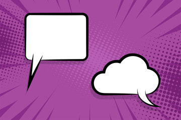 Comic book empty speech bubble pop art