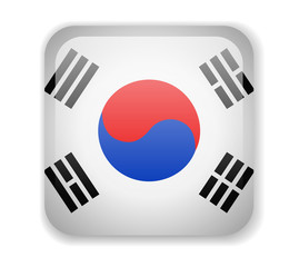South Korea flag bright square icon. Vector Illustration