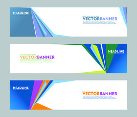 Fototapeta premium Set of banner design, for web banner, brochure, fyler, cover and other concept printing design. easy to modify