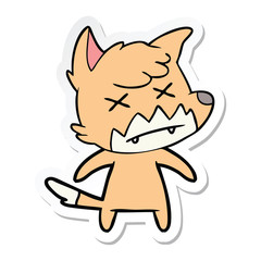 Obraz na płótnie Canvas sticker of a cartoon dead fox