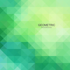  Abstract green geometric background of triangles
