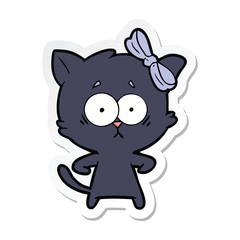sticker of a cartoon cat