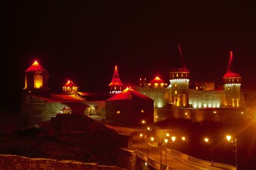  fortress in the night lights