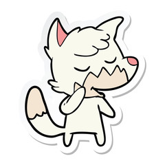sticker of a friendly cartoon fox